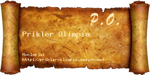 Prikler Olimpia névjegykártya